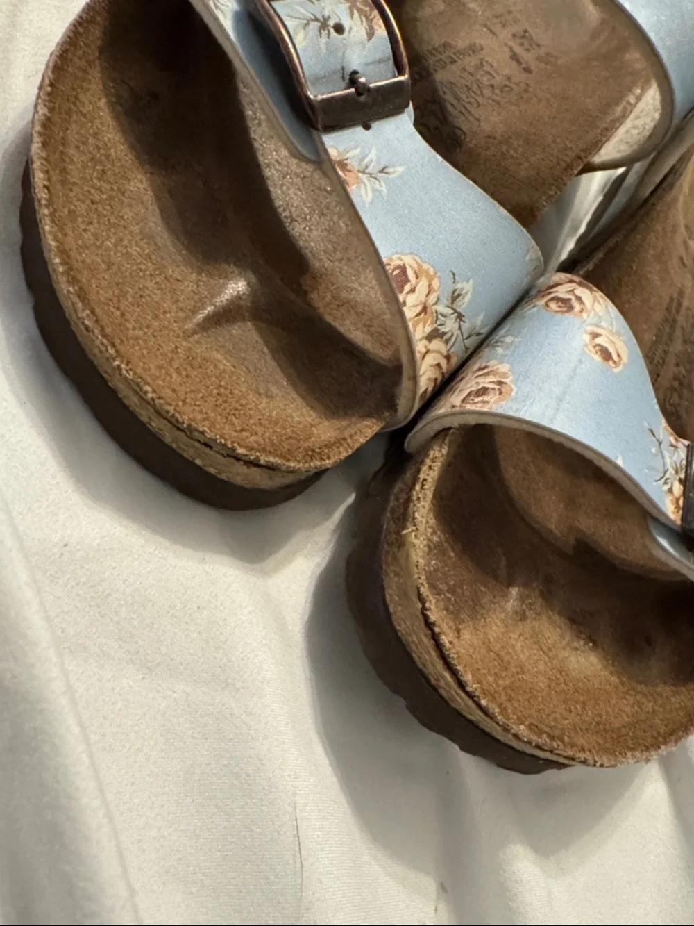 Birkenstock Light Blue Floral Double-Buckle Women Sandals